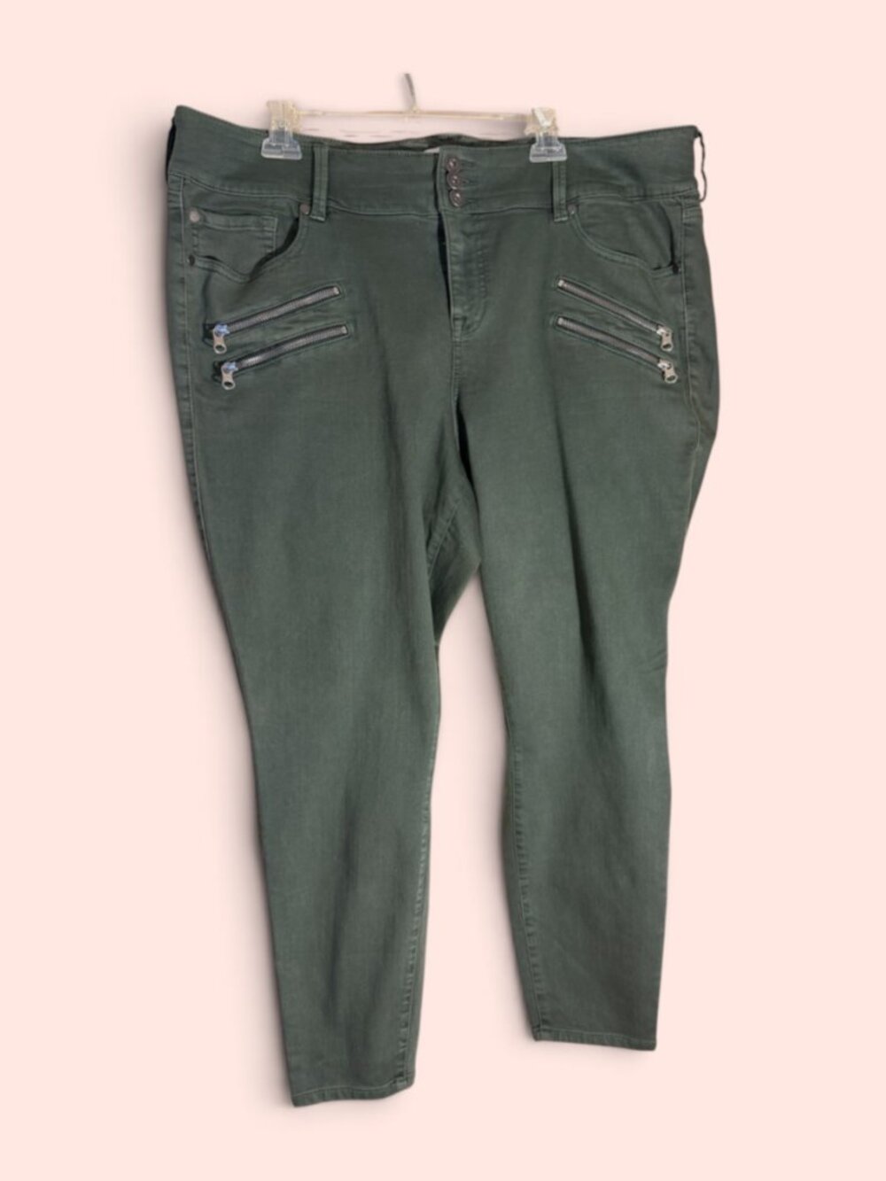 Torrid Sky High Olive Green Skinny Jeggings Sz 22R